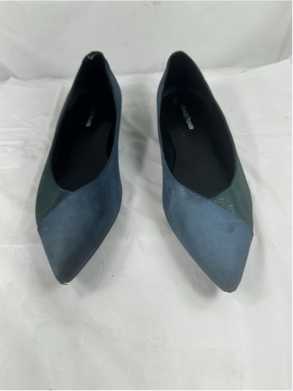 Donald J Pliner Palma Dark Blue & Shimmer Combo Suede Slip-On Flats Size 11 US